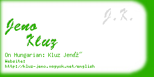 jeno kluz business card